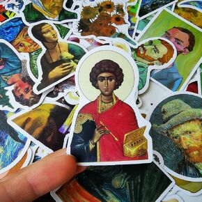 90pcs Famous Art Painting Stickers Pack,Aesthetic Stickers for Laptop Phone Water Bottles Bike Computer,Waterproof Vinyl Wall Artist Decals