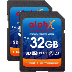 AlphX 32gb SD HC Class 10 High-Speed Memory Card for T7i T7 T6i T6S T6 T5i T5 T4i T3i T3 T2i T2 T1 XS SL1 SL2 Digital Camera