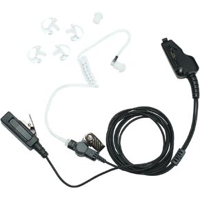 Acoustic Tube Earpiece Headset with Mic PTT Compatible with Kenwood Radios NX-200 NX-210 NX-300 NX-3200 NX-3300 NX-410 NX-411 NX-5200 NX-5300 NX-5400 TK-2180 TK-3180 Walkie Talkie Two Way Radio
