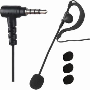 3.5mm Wired Earpiece Coach Sideline Football Headset Referee Coaching Headphone with Boom Open Mic Microphone Intercom Commnication Earphone Coms Ear Piece for Ejeas v4 v6 pro(G Shape)