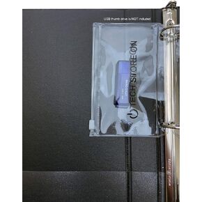 Waterproof Durable Thumb Flash USB Drive or SD, microSD Cards Zipper Zip Lock Storage Case for 3-Ring or Similar Configuration Ring Binders - Transparent Vinyl - 10 Pack