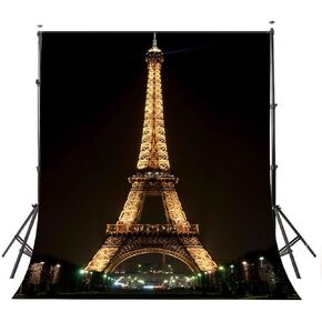 5×7ft Lights up The Night Paris Eiffel Tower Photography Backdrop Photo Studio Background Props wall-251