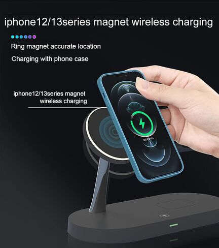 5 in 1 Magnetic Wireless Charging Stand, 15W Fast Mag-Safe Charging Station ，Design for iPhone 15/14/13/12 Series, iWatch 7/SE/6/5/4/3/2, Airpods 3/2/Pro in Saudi Arabia