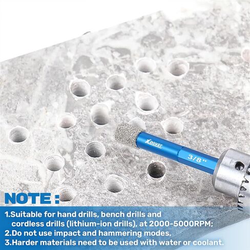 XDOVET Dry Diamond Drill Bit Sets Hex Shank 6Pcs 1/2" to 1/4" Core Drill Bits for Granite Marble Porcelain Glass Lenses Tile etc in Kuwait