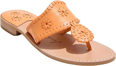 Jack Rogers Jacks Flat Sandals - Leather Apricot 7.5 M in Saudi Arabia