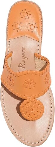 Jack Rogers Jacks Flat Sandals - Leather Apricot 7.5 M in Saudi Arabia