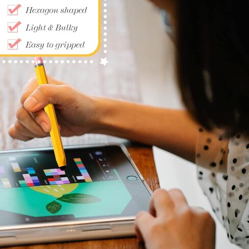 24 قطعة من أقلام الرصاص من ليفايد للأطفال، قلم رصاص على شكل سداسي للأطفال لأجهزة شاشة اللمس، متوافقة مع الأجهزة اللوحية ذات الإصدار العالمي من iPhone Android in Kuwait