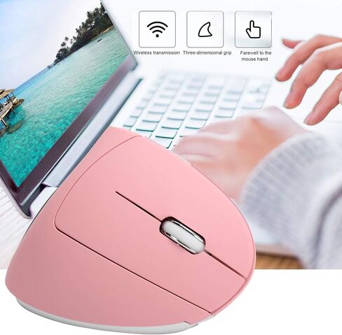 Hilitand Ergonomic Vertical Mouse, 2.4G Optical Game Mouse, RGB Backlight, Adjustable 4-Level 2400DPI, 6 for PC/Laptop Desktop() in Saudi Arabia