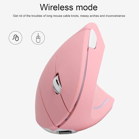Hilitand Ergonomic Vertical Mouse, 2.4G Optical Game Mouse, RGB Backlight, Adjustable 4-Level 2400DPI, 6 for PC/Laptop Desktop() in Saudi Arabia