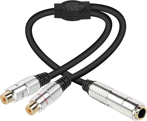 XMSJSIY 6.35mm 1/4" TRS to Dual RCA Audio Cable, 6.35mm TRS Female to 2 RCA Female Stereo Audio Y Splitter Adapter Cable -50cm/19.6inch (TRS female to 2 RCA female) in Saudi Arabia