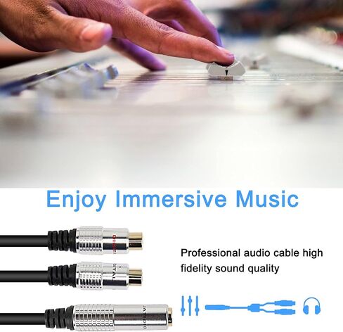 XMSJSIY 6.35mm 1/4" TRS to Dual RCA Audio Cable, 6.35mm TRS Female to 2 RCA Female Stereo Audio Y Splitter Adapter Cable -50cm/19.6inch (TRS female to 2 RCA female) in Saudi Arabia