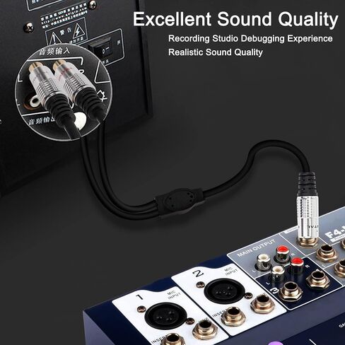 XMSJSIY 6.35mm 1/4" TRS to Dual RCA Audio Cable, 6.35mm TRS Female to 2 RCA Female Stereo Audio Y Splitter Adapter Cable -50cm/19.6inch (TRS female to 2 RCA female) in Saudi Arabia