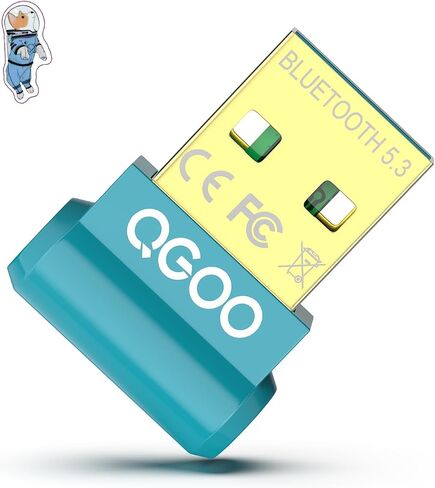 USB Bluetooth Adapter for PC - QGOO Bluetooth Dongle 5.3 EDR, Wireless Bluetooth Receiver for Desktop Computer Laptop Bluetooth Windows 8.1/10/11（green-068） in Saudi Arabia