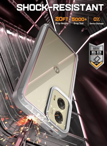 Poetic Guardian Case for Motorola Moto G Stylus 5G 2023 [Not Fit 4G Version]- XT2315,[20 FT Mil-Grade Drop Tested],Full-Body Hybrid Shockproof Bumper Cover with Built-in Screen Protector,Black/Clear in Saudi Arabia