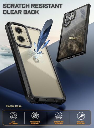 Poetic Guardian Case for Motorola Moto G Stylus 5G 2023 [Not Fit 4G Version]- XT2315,[20 FT Mil-Grade Drop Tested],Full-Body Hybrid Shockproof Bumper Cover with Built-in Screen Protector,Black/Clear in Saudi Arabia