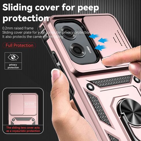 for Motorola Moto G Stylus 5G 2024 Case with Slide Camera Cover HD Screen Protector [Military Grade Drop Tested] Magnetic Ring Holder Kickstand Protective Phone Case for Moto G Stylus 5G 2024, Black in Saudi Arabia