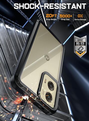 Poetic Guardian Case for Motorola Moto G Stylus 5G 2023 [Not Fit 4G Version]- XT2315,[20 FT Mil-Grade Drop Tested],Full-Body Hybrid Shockproof Bumper Cover with Built-in Screen Protector,Black/Clear in Saudi Arabia