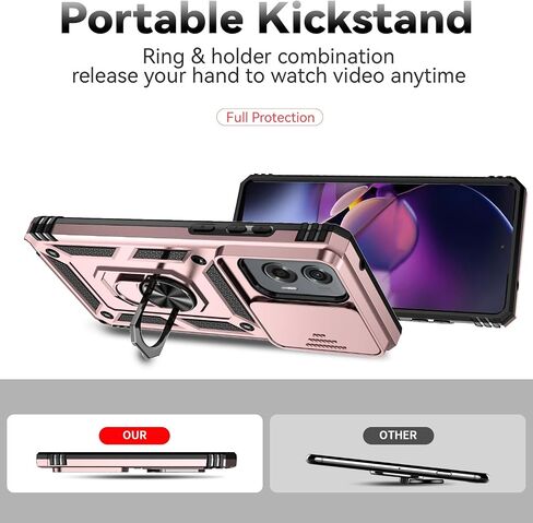 for Motorola Moto G Stylus 5G 2024 Case with Slide Camera Cover HD Screen Protector [Military Grade Drop Tested] Magnetic Ring Holder Kickstand Protective Phone Case for Moto G Stylus 5G 2024, Black in Saudi Arabia