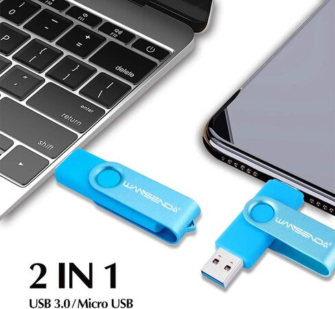OTG USB Flash Drive WANSENDA 3.0 USB Memory Stick 256GB 128GB 64GB 32GB 16GB Pen Drive High Speed for Android/PC/Mac (16G, Purple) in Saudi Arabia