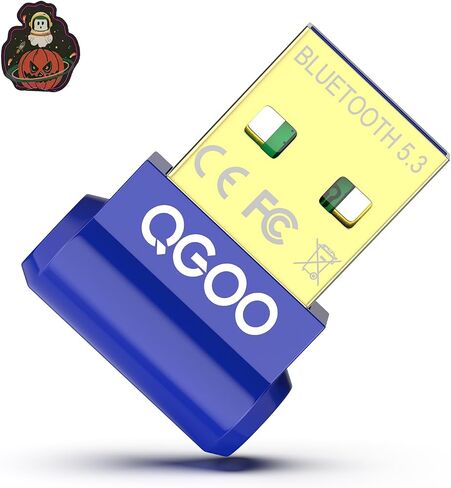 محول بلوتوث USB للكمبيوتر الشخصي - QGOO Bluetooth Dongle 5.3 EDR، مستقبل بلوتوث لاسلكي للكمبيوتر المكتبي والكمبيوتر المحمول بلوتوث Windows 8.1/10/11 (blue-095) in Saudi Arabia