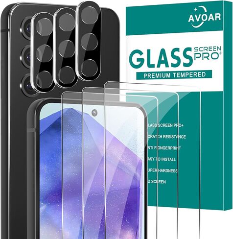 [3+3 عبوات واقي شاشة زجاجي لهاتف Samsung Galaxy S24 Ultra مع واقي عدسة الكاميرا، منحني ثلاثي الأبعاد، زجاج مقسى 6.8 بوصة 9H لهاتف Samsung Galaxy S24 Ultra 5G واقي شاشة زجاجي in Kuwait