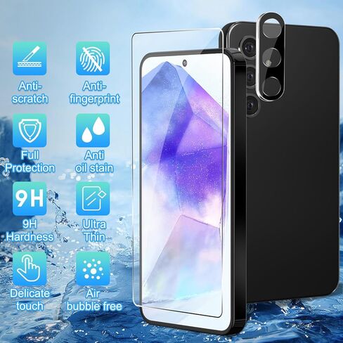 [3+3 عبوات واقي شاشة زجاجي لهاتف Samsung Galaxy S24 Ultra مع واقي عدسة الكاميرا، منحني ثلاثي الأبعاد، زجاج مقسى 6.8 بوصة 9H لهاتف Samsung Galaxy S24 Ultra 5G واقي شاشة زجاجي in Kuwait