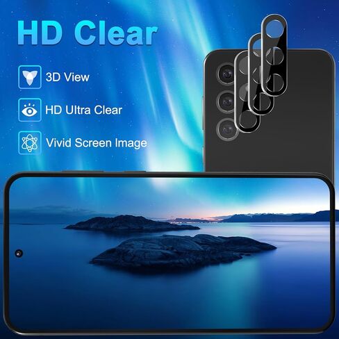 [3+3 عبوات واقي شاشة زجاجي لهاتف Samsung Galaxy S24 Ultra مع واقي عدسة الكاميرا، منحني ثلاثي الأبعاد، زجاج مقسى 6.8 بوصة 9H لهاتف Samsung Galaxy S24 Ultra 5G واقي شاشة زجاجي in Kuwait