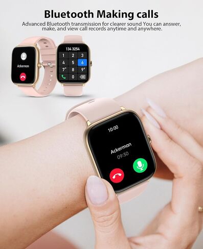 Smart Watch for Men Women with Bluetooth Call, Fitness Trackers 2.06" AMOLED HD Full Touch Screen with Heart Rate/Blood Oxygen/Sleep Monitor, IP68 Waterproof, Smartwatch for iOS Android in Saudi Arabia