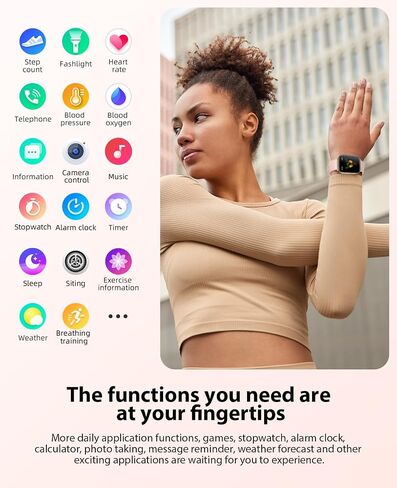Smart Watch for Men Women with Bluetooth Call, Fitness Trackers 2.06" AMOLED HD Full Touch Screen with Heart Rate/Blood Oxygen/Sleep Monitor, IP68 Waterproof, Smartwatch for iOS Android in Saudi Arabia