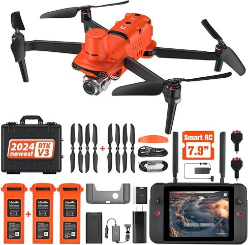 Autel Robotics EVO II PRO RTK V3, Real-time Centimeter-Level Positioning, Remote ID, S-ony 1'' 6K/30fps HDR Camera, GNSS Base Station & PPK Support, 38 Minutes, 15KM Transmission, for Mapping/Photogrammetry/Urban Planning/Searching in Saudi Arabia