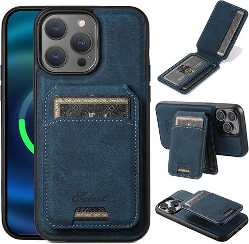 SZHAIYU 2 in 1 Detachable Magnetic Wallet Compatible with iPhone 14 Pro Max Case with Card Holder Faux Leather Men Women 6.7'' Kickstand Compatible with MagSafe (Black, IP 14 Pro Max) in Kuwait