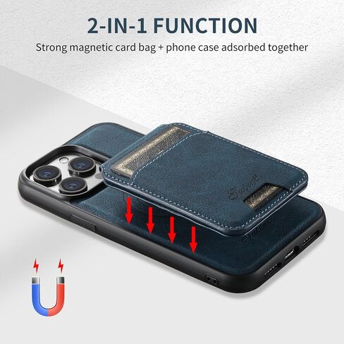 SZHAIYU 2 in 1 Detachable Magnetic Wallet Compatible with iPhone 14 Pro Max Case with Card Holder Faux Leather Men Women 6.7'' Kickstand Compatible with MagSafe (Black, IP 14 Pro Max) in Kuwait
