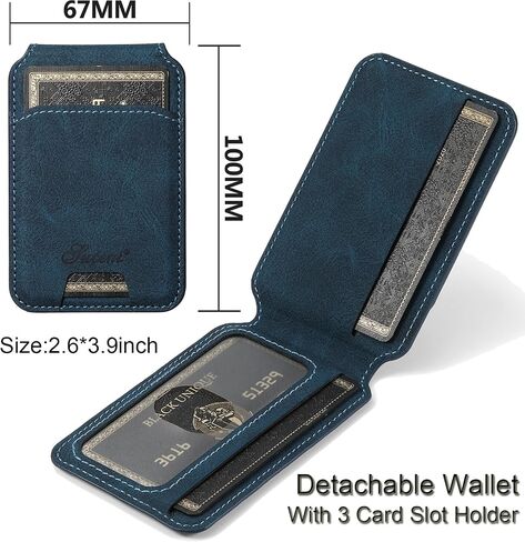 SZHAIYU 2 in 1 Detachable Magnetic Wallet Compatible with iPhone 14 Pro Max Case with Card Holder Faux Leather Men Women 6.7'' Kickstand Compatible with MagSafe (Black, IP 14 Pro Max) in Kuwait