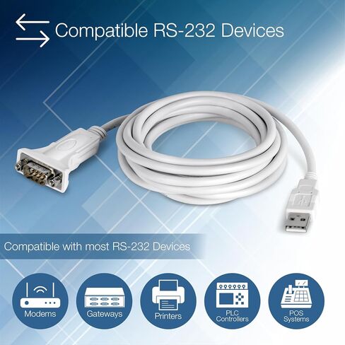 TRENDnet USB to Serial 9-Pin Converter Cable, Connect a RS-232 Serial Device to a USB 2.0 Port, Supports Windows & Mac, USB 1.1, USB 2.0, USB 3.0, 21 Inch Cable Length, Plug & Play, White, TU-S9 in Saudi Arabia