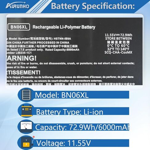 BN06XL L68299-005 Laptop Battery Replacement for HP Spectre X360 Convertible 15-EB 15-EB0005UR 15-EB0025TX 15-15-EB0083NR 15-EB0250ND 15-EB0520NA 15-EB0917NZ 15-EB0005NI 15-EB0009UR 15-EB0037NA in Saudi Arabia