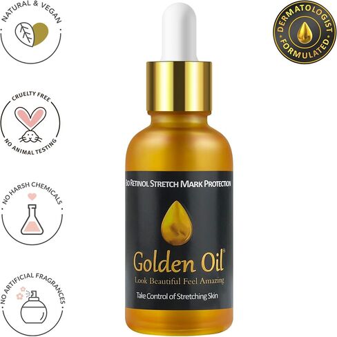 Stretch Mark & Scar Treatment & Protection– Bio Retinol Face & Body Oil for Treating Scars, Stretchmarks & Uneven Skin Tone. Contains Bakuchiol, Essential Vitamins & Nourishing Oils - 1.0 Fl Oz in Saudi Arabia