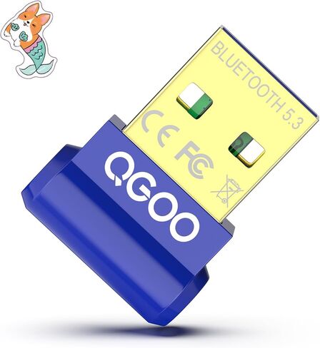 USB Bluetooth Adapter for PC - QGOO Bluetooth Dongle 5.3 EDR, Wireless Bluetooth Receiver for Desktop Computer Laptop Bluetooth Windows 8.1/10/11（blue-222） in Saudi Arabia