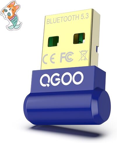 محول بلوتوث USB للكمبيوتر الشخصي - QGOO Bluetooth Dongle 5.3 EDR، مستقبل بلوتوث لاسلكي للكمبيوتر المكتبي والكمبيوتر المحمول بلوتوث Windows 8.1/10/11 (blue-224) in Saudi Arabia