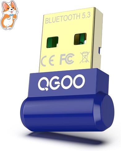 محول بلوتوث USB للكمبيوتر الشخصي - QGOO Bluetooth Dongle 5.3 EDR، مستقبل بلوتوث لاسلكي للكمبيوتر المكتبي والكمبيوتر المحمول بلوتوث Windows 8.1/10/11 (blue-236) in Saudi Arabia