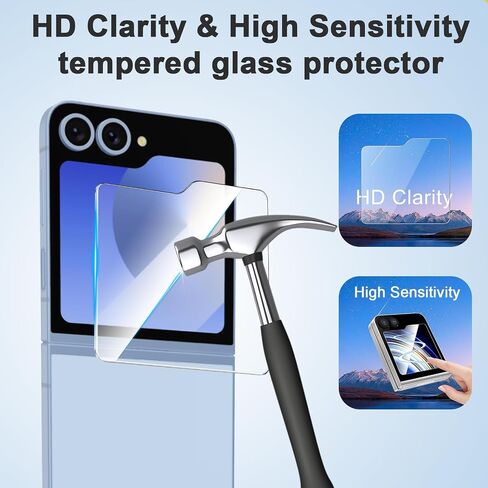 [3 + 3 + 2 Pack] for Samsung Galaxy Z flip 6 5G Screen Protector, 3 Pack Inner TPU Screen Protector + 3 Pack External Tempered Glass + 2 Pack Camera Lens Protector, Easy Install with Alignment Tool in Saudi Arabia
