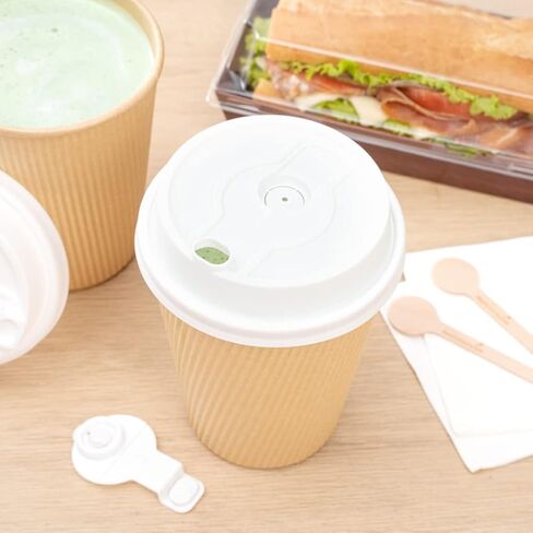 Restaurantware LIDS ONLY: Restpresso Lids For 8 12 16 and 20-OZ Paper Coffee Cups 25 Double Plug Disposable Paper Cup Lids - Straw Slot Spout Black Plastic Hot Cup Lids Cups Sold Separately in Saudi Arabia