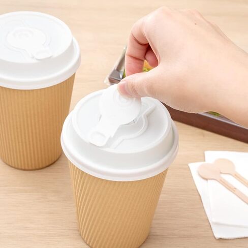 Restaurantware LIDS ONLY: Restpresso Lids For 8 12 16 and 20-OZ Paper Coffee Cups 25 Double Plug Disposable Paper Cup Lids - Straw Slot Spout Black Plastic Hot Cup Lids Cups Sold Separately in Saudi Arabia