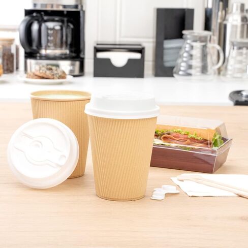 Restaurantware LIDS ONLY: Restpresso Lids For 8 12 16 and 20-OZ Paper Coffee Cups 25 Double Plug Disposable Paper Cup Lids - Straw Slot Spout Black Plastic Hot Cup Lids Cups Sold Separately in Saudi Arabia