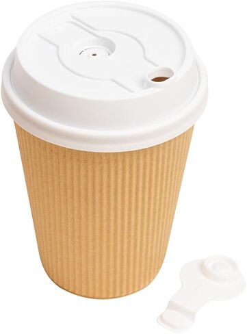 Restaurantware LIDS ONLY: Restpresso Lids For 8 12 16 and 20-OZ Paper Coffee Cups 25 Double Plug Disposable Paper Cup Lids - Straw Slot Spout Black Plastic Hot Cup Lids Cups Sold Separately in Saudi Arabia