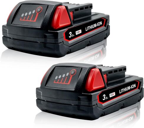 2Pack 18V 3.5Ah Replacement for Milwaukee M18 Battery, Compatible with Milwaukee 18V Battery 48.11.1815 48-11-1820 48-11-1828 48-11-1840 48-11-1850 48-11-1852 in Kuwait