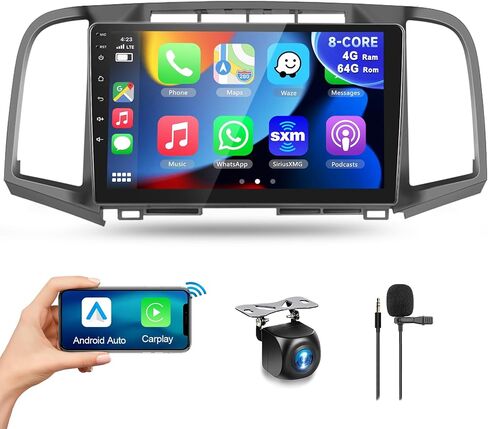 راديو سيارة 8 CORE 4G+64G لسيارة Toyota Venza 2008-2016 مع Apple CarPlay/Android Auto، Podofo 10.1 بوصة 1280 * 720P IPS شاشة لمس ستيريو Android 13 GPS WiFi Bluetooth DSP SWC + كاميرا احتياطية عالية الدقة in Saudi Arabia