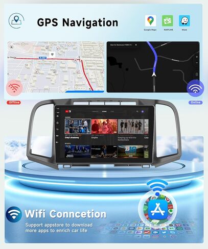 راديو سيارة 8 CORE 4G+64G لسيارة Toyota Venza 2008-2016 مع Apple CarPlay/Android Auto، Podofo 10.1 بوصة 1280 * 720P IPS شاشة لمس ستيريو Android 13 GPS WiFi Bluetooth DSP SWC + كاميرا احتياطية عالية الدقة in Saudi Arabia