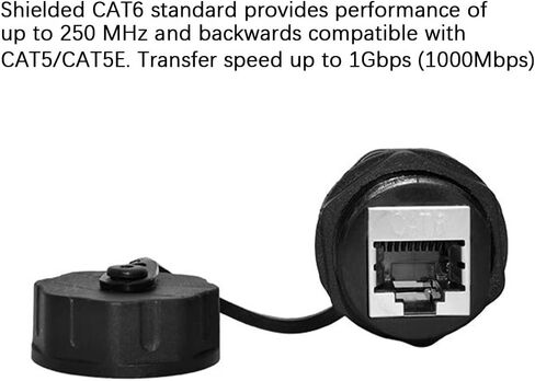 10 قطعة لوحة تركيب محمية CAT6 RJ45 موصل مقاوم للمياه Cat5/5e/6 8P8C إيثرنت كابل الشبكة المحلية مقرنة محول رأس مزدوج مع غطاء مقاوم للماء/الغبار in Saudi Arabia