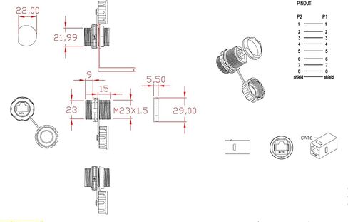 10 قطعة لوحة تركيب محمية CAT6 RJ45 موصل مقاوم للمياه Cat5/5e/6 8P8C إيثرنت كابل الشبكة المحلية مقرنة محول رأس مزدوج مع غطاء مقاوم للماء/الغبار in Saudi Arabia