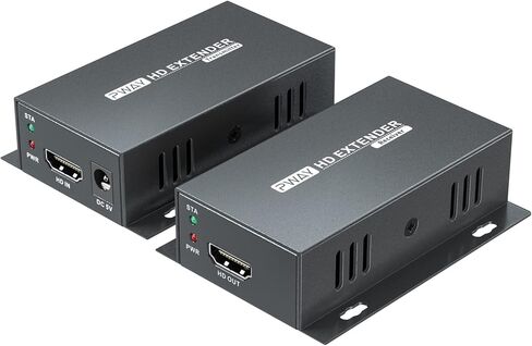 موسع PWAY HDMI 1080P عبر Cat5e/Cat6/Cat7 50m/164ft غير مضغوط HDMI Ethernet موسع Balun طقم إرسال واستقبال يدعم 3D، EDID، Poc in Saudi Arabia